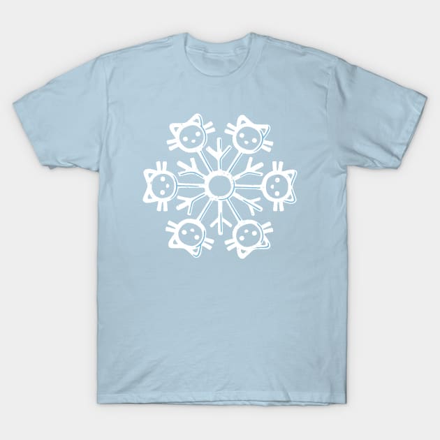 Snowflake Cat Winter by Tobe Fonseca T-Shirt by Tobe_Fonseca